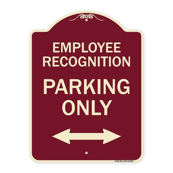 Employee Recognition Parking Only Heavy-Gauge Aluminum Architectural Sign, 24" x 18", BU-1824-24100